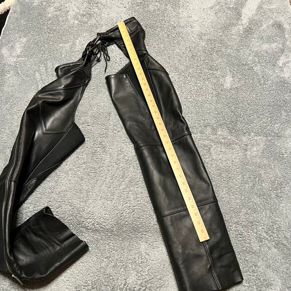 Harley Davidson Women's Leather Motorcycle Chaps Small Long Biker Riding Black - Picture 7 of 8